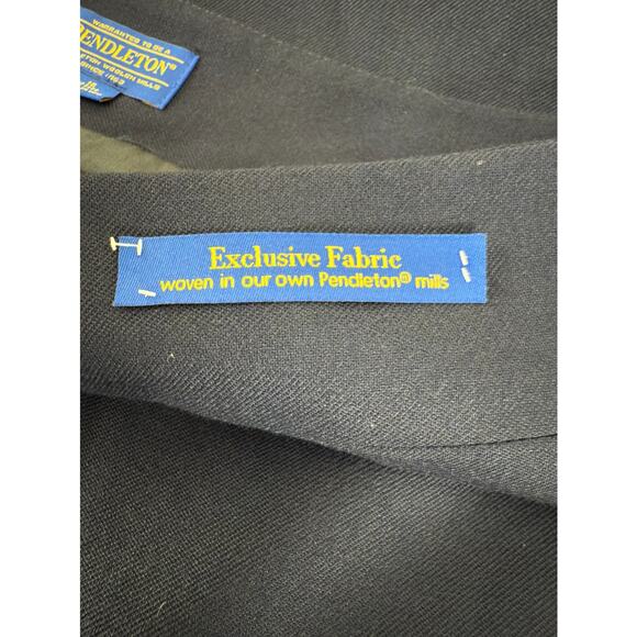 NEW Pendleton Petite Size 16 Career Minimalist Wool Midi Pencil Skirt Navy Zip - Picture 6 of 12